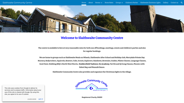Screenshot of the Slaithwaite Community Association website