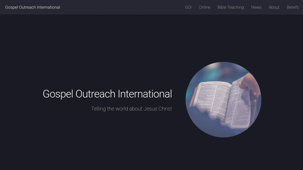 Screenshot of the Gospel Outreach International website