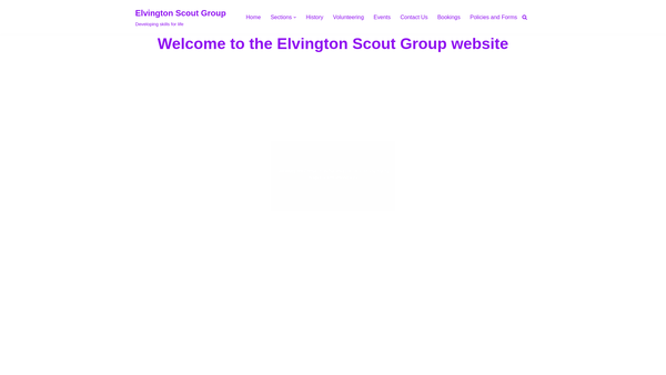 Screenshot of the Elvington Scout Group website