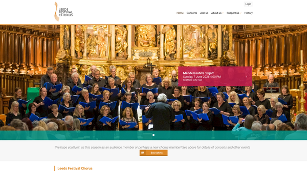 Screenshot of the Leeds Festival Chorus website