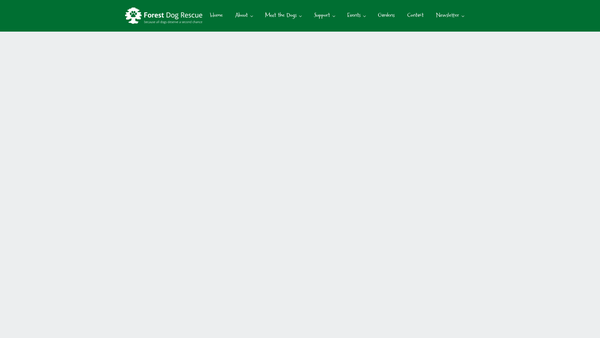 Screenshot of the Forest Dog Rescue website