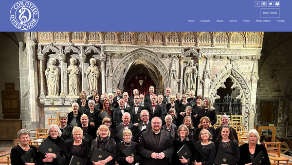 Screenshot of the Cor Dyfed/dyfed Choir website