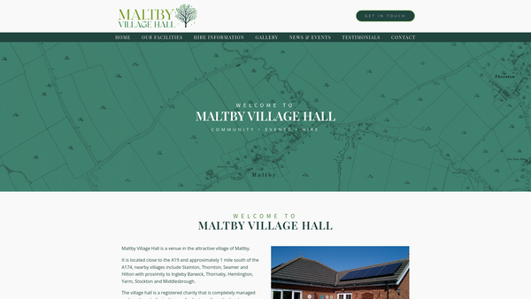 Screenshot of the The Maltby Village Hall website