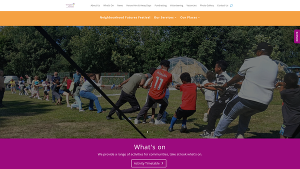 Screenshot of the The Birmingham Settlement website