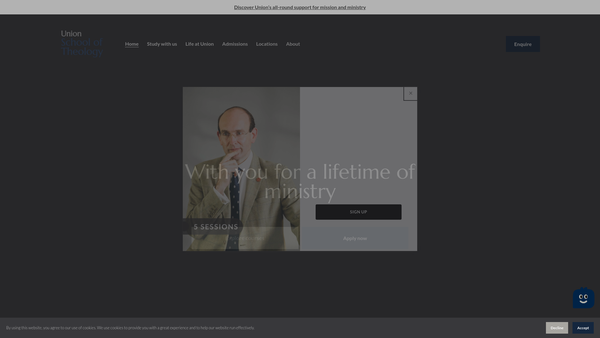 Screenshot of the Union Foundation website