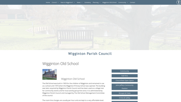 Screenshot of the Village Hall - Wigginton (Known As Wigginton 'Old School') website