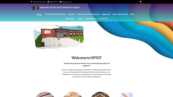 Screenshot of the Winsford Youth And Community Forum Ltd website
