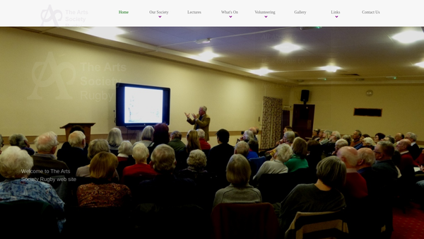 Screenshot of the Rugby Decorative And Fine Arts Society website