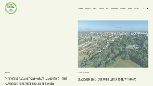 Screenshot of the Cardiff Civic Society website