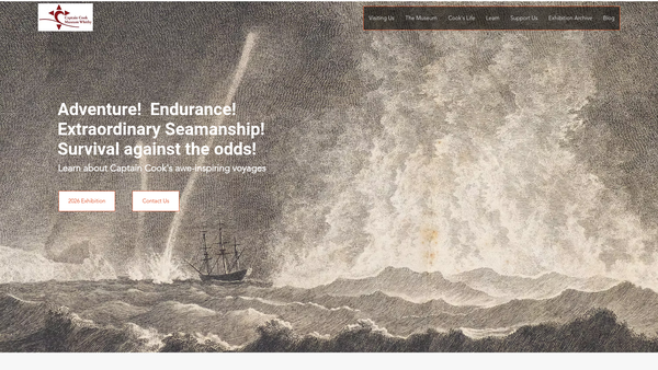 Screenshot of the The Cook Museum Trust website