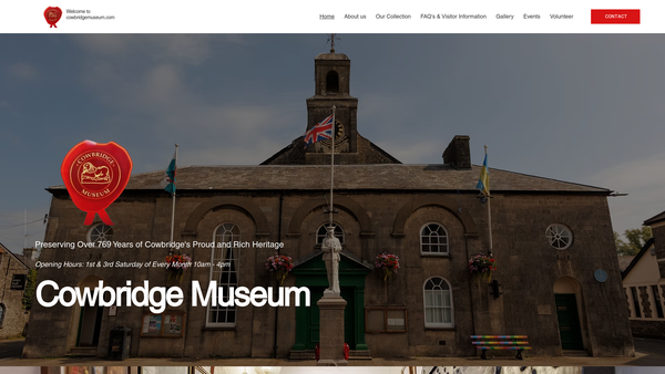 Screenshot of the The Cowbridge And District Museum Trust website