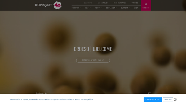 Screenshot of the Techniquest website