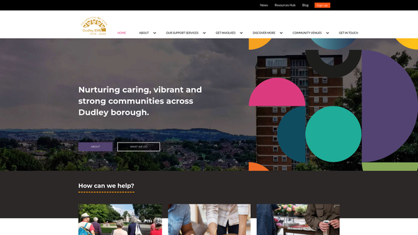 Screenshot of the Dudley Council For Voluntary Service website
