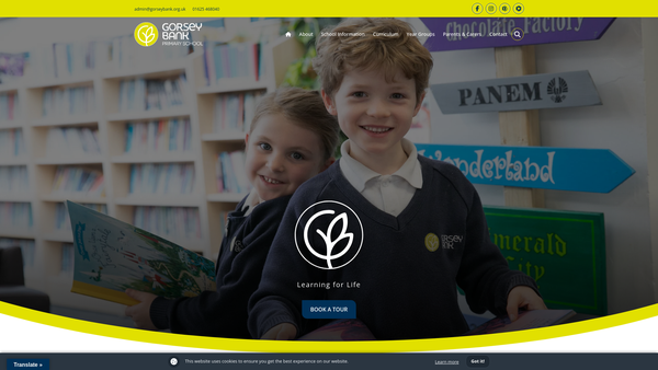 Screenshot of the Gorsey Bank School Parent Teachers Association website