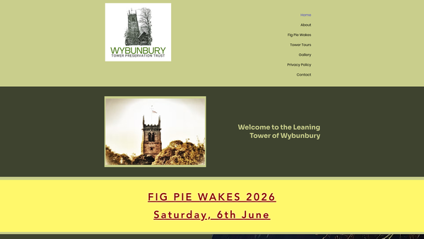 Screenshot of the Wybunbury Tower Preservation Trust website