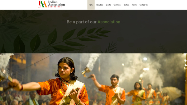 Screenshot of the Indian Association - Manchester website
