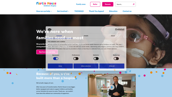 Screenshot of the Martin House website