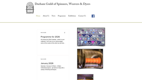 Screenshot of the Durham Guild Of Spinners Weavers And Dyers website
