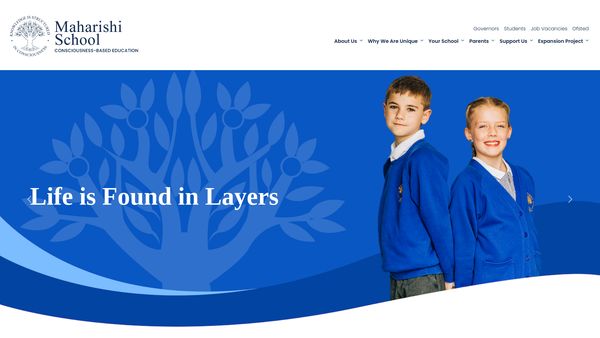Screenshot of the Maharishi School Trust Limited website