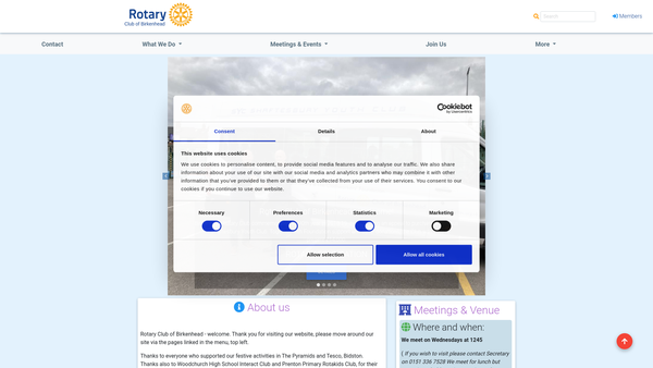 Screenshot of the The Rotary Club Of Birkenhead Benevolent Trust Fund website