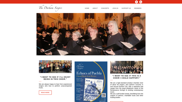 Screenshot of the The Durham Singers website