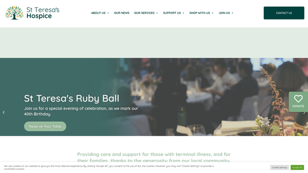Screenshot of the Darlington And District Hospice Movement website