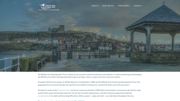 Screenshot of the Whitby Area Development Trust website