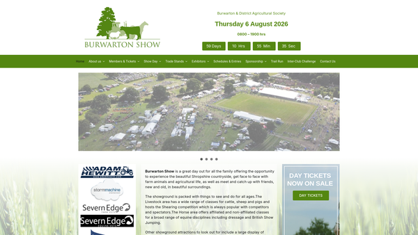 Screenshot of the The Burwarton And District Agricultural Society Limited website