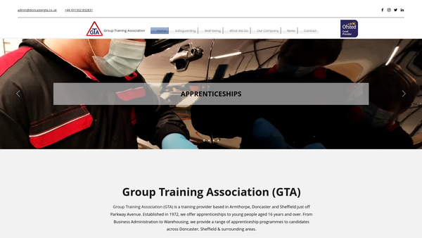 Screenshot of the Doncaster Rotherham And District Motor Trades website