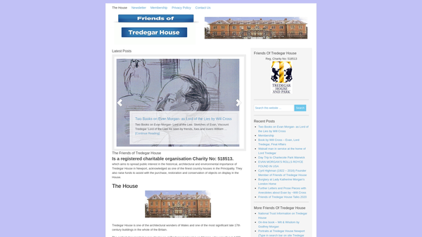Screenshot of the The Friends Of Tredegar House website