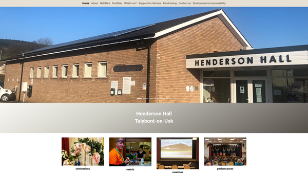 Screenshot of the Henderson Hall Talybont-On-Usk website