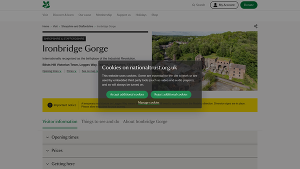 Screenshot of the Friends Of The Ironbridge Gorge Museum website