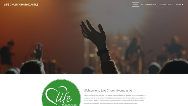 Screenshot of the Life Church, Horncastle website