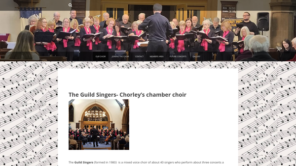 Screenshot of the The Guild Singers website