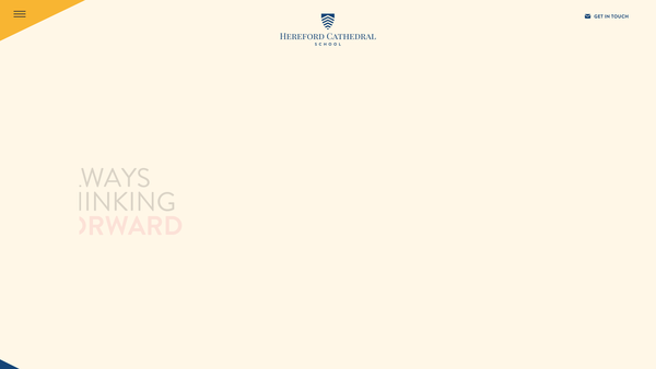 Screenshot of the Hereford Cathedral School website