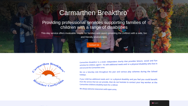 Screenshot of the Carmarthen Breakthro' (Breakthro' Caerfyrddin) Project website