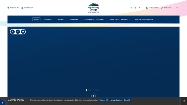 Screenshot of the Parents, Teachers And Friends Of Hope Valley College website