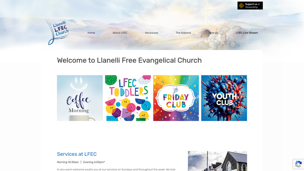 Screenshot of the Llanelli Free Evangelical Church website
