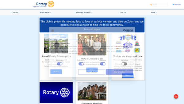Screenshot of the Rotary Club Of Edgbaston Convention Trust Fund website