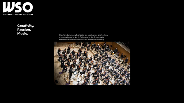 Screenshot of the Wrexham And District Orchestral Society website
