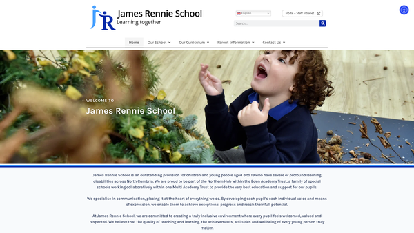 Screenshot of the James Rennie Parent Teachers And Friends Association website