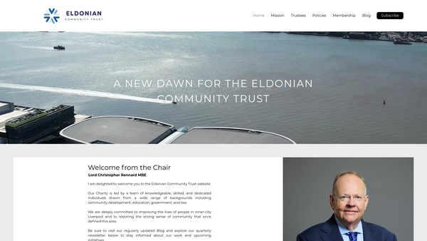 Screenshot of the Eldonian Community Trust Limited website