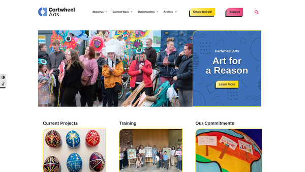 Screenshot of the Cartwheel Arts Limited website