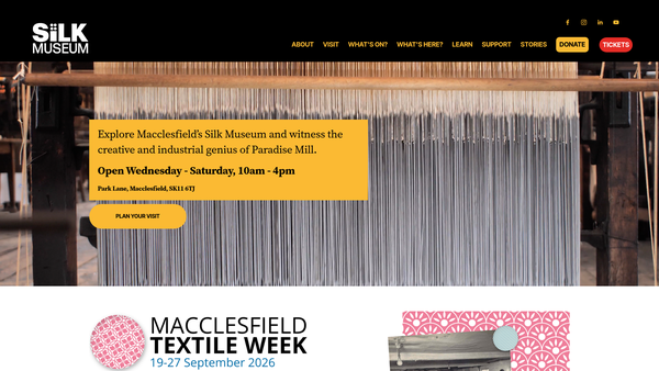 Screenshot of the The Silk Heritage Trust website