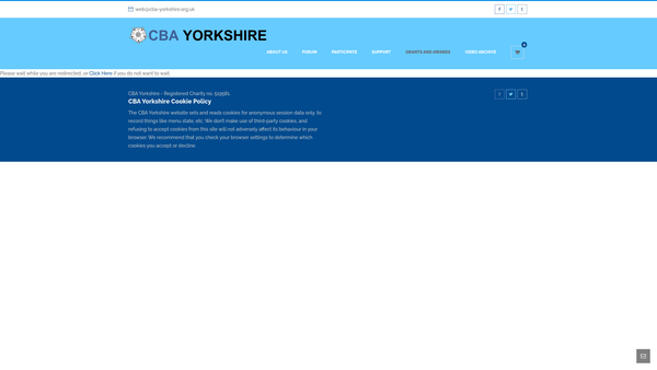 Screenshot of the Cba Yorkshire website