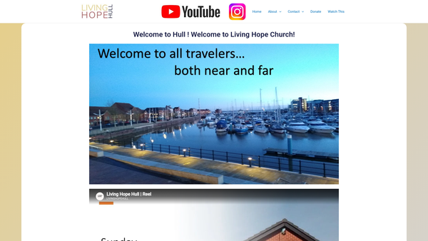 Screenshot of the Living Hope Christian Church website