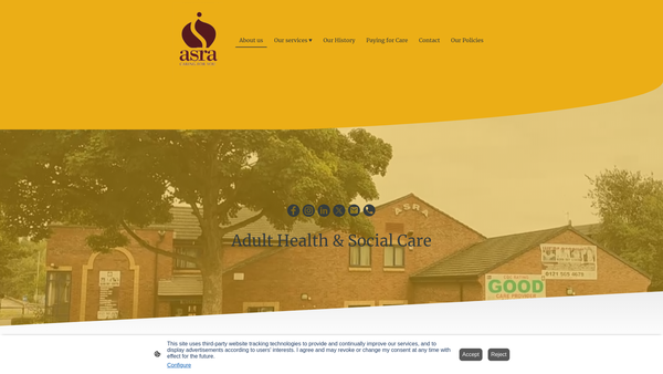 Screenshot of the Smethwick Asra Limited website