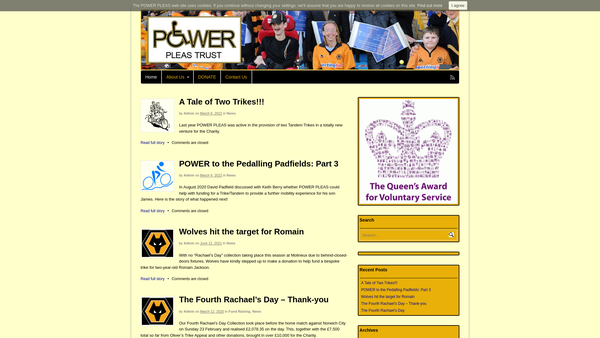 Screenshot of the Power Pleas Trust website