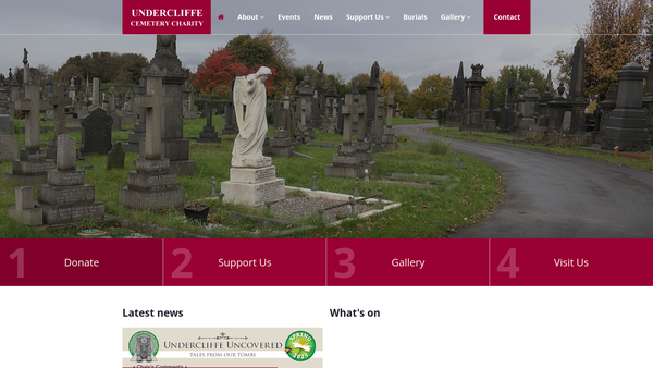 Screenshot of the The Undercliffe Cemetery Charity website