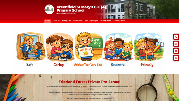 Screenshot of the St Mary's Parents Teachers & Friends Association (Greenfield) website